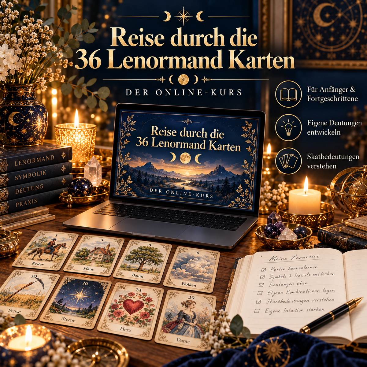 Reise durch die 36 Lenormand Karten - Geheimnisvolle Bedeutungen entschlüsselt