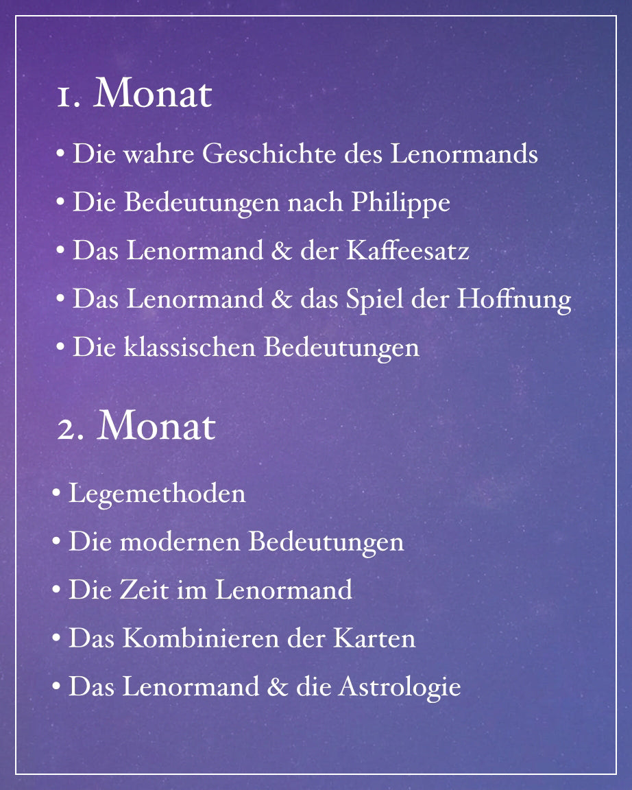 Lenormand - Ein Kurs im traditionellen Kartenlegen mit den Lenormand Karten